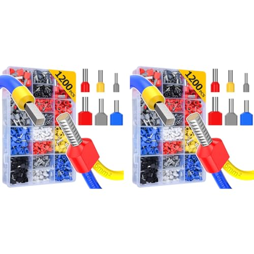 Serplex® 4800PCS Wire Ferrules Terminals Kit 900PCS Single Terminal Connectors 300PCS Double Wire Insulated Non-insulated Ferrules for Electricity Industrial Serplex® 4800PCS Wire Ferrules Terminals Kit 900PCS Single Terminal Connectors 300PCS Double Wire Insulated Non-insulated Ferrules for Electricity Industrial
